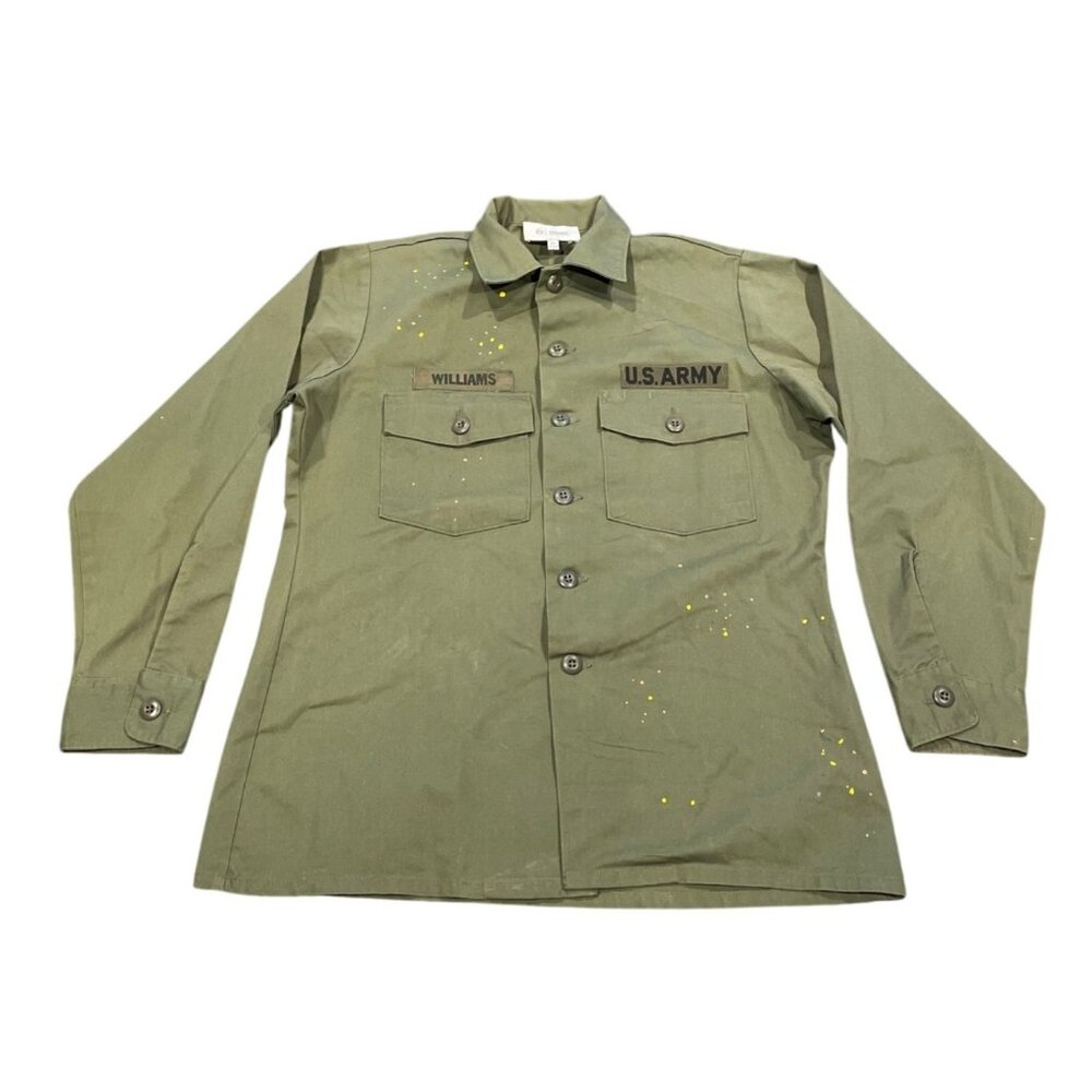 AG Workshop Sz M/L Utility Army Shirt Upcycled Vintage Pockets Williams Shacket